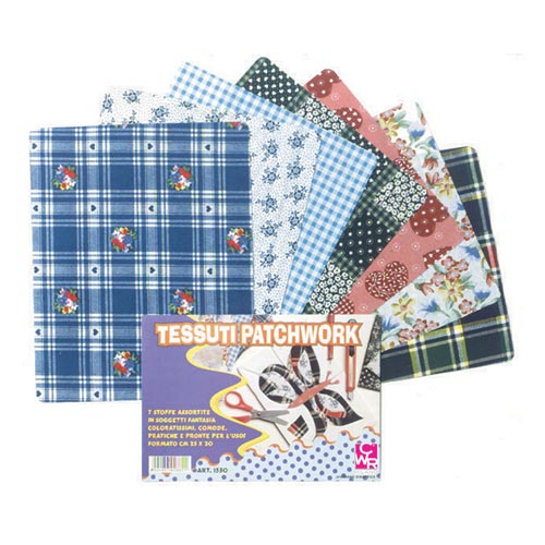 TESSUTI PATCHWORK CM. 25X20 - CONF.7 PEZZI ASSORTI Immagine principale del prodotto