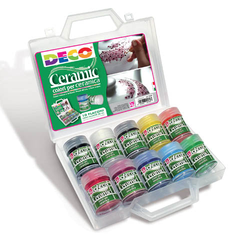COLORI PER CERAMICA - VALIG.10 FLACONI ML.35 - COL Immagine principale del prodotto