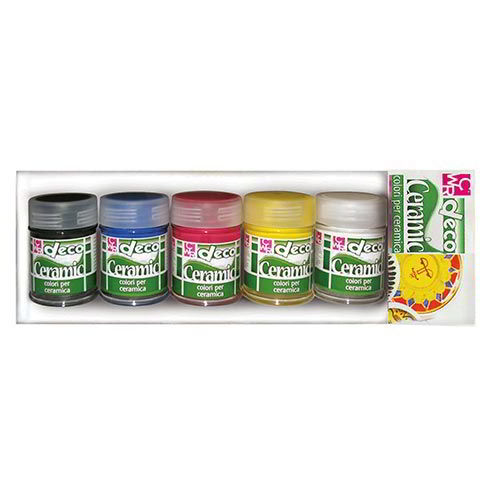 COLORI PER CERAMICA - 5 FLACONI ML.35 - COLORI PRI Immagine principale del prodotto