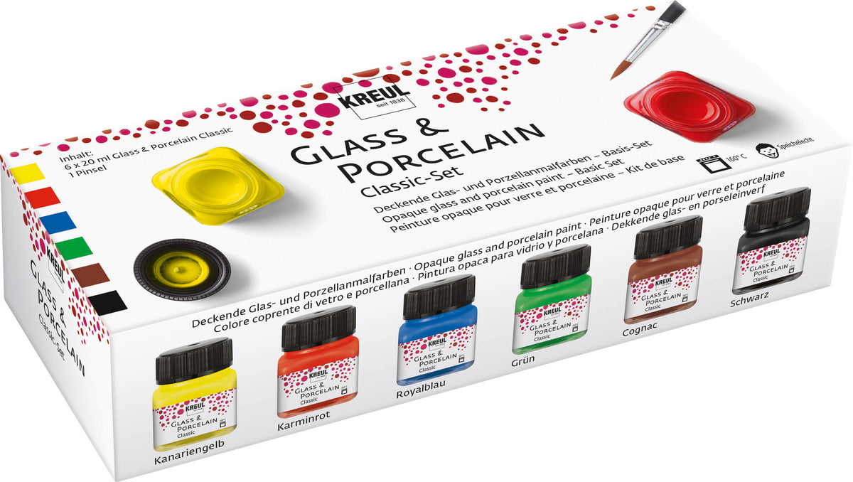 KREUL - GLASS & PORCELAIN 20 ML - SET 6  ASSORTITI