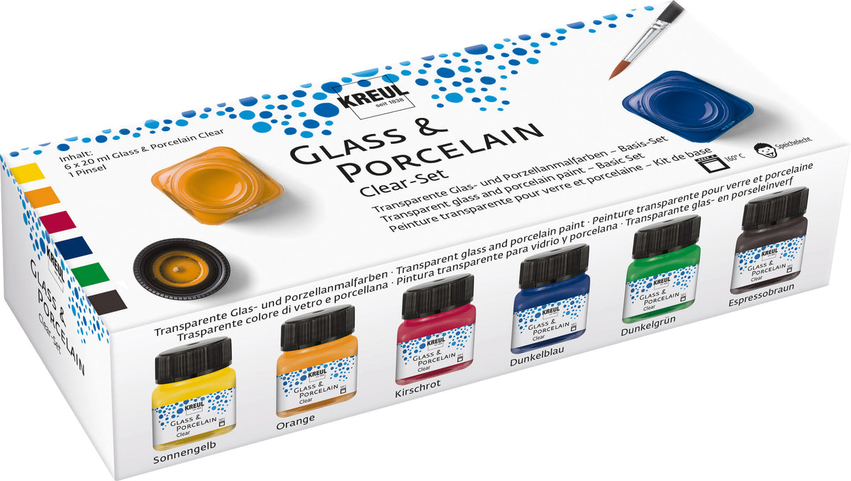 KREUL - GLASS & PORCELAIN 20 ML - SET 6  ASSORTITI