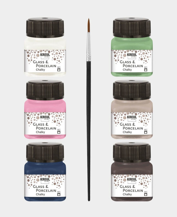 KREUL - GLASS & PORCELAIN 20 ML - SET 6  ASSORTITI