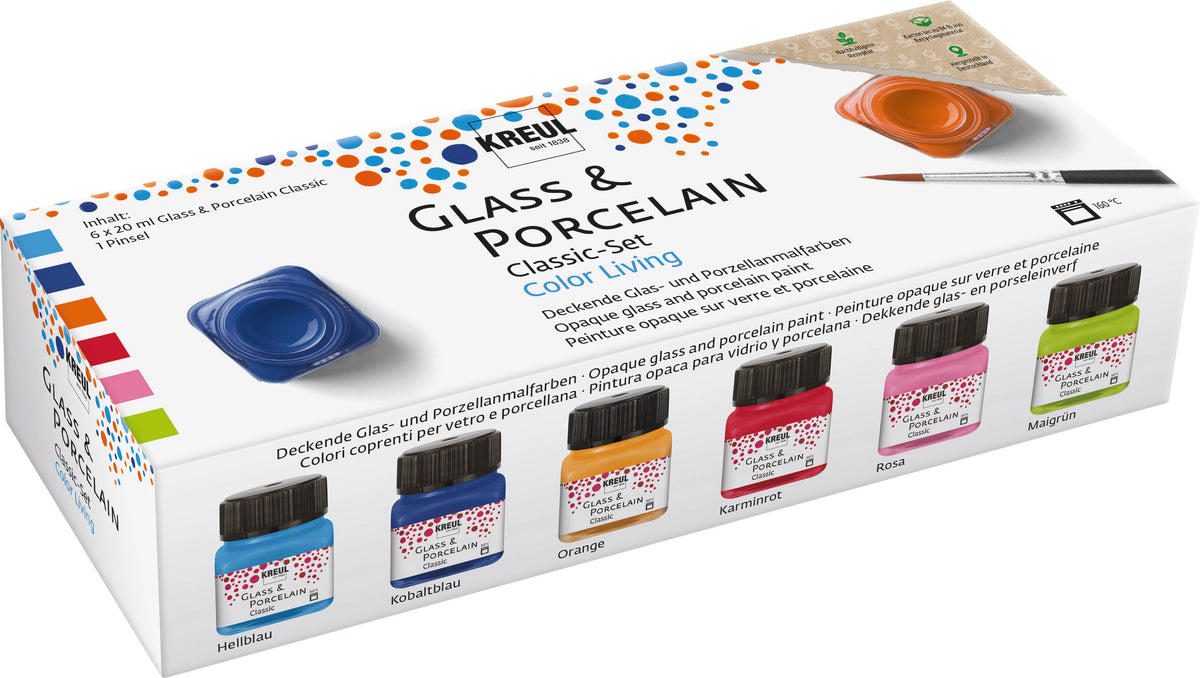 KREUL - GLASS & PORCELAIN 20 ML - SET 6 ASSORTITI
