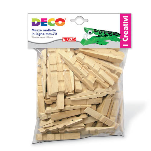 MEZZE MOLLETTE IN LEGNO MM. 72 - BUSTA 100 PZ. Immagine principale del prodotto
