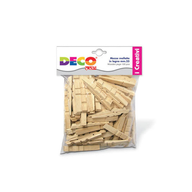 MEZZE MOLLETTE IN LEGNO MM. 25 - BUSTA PZ. 100 Immagine principale del prodotto