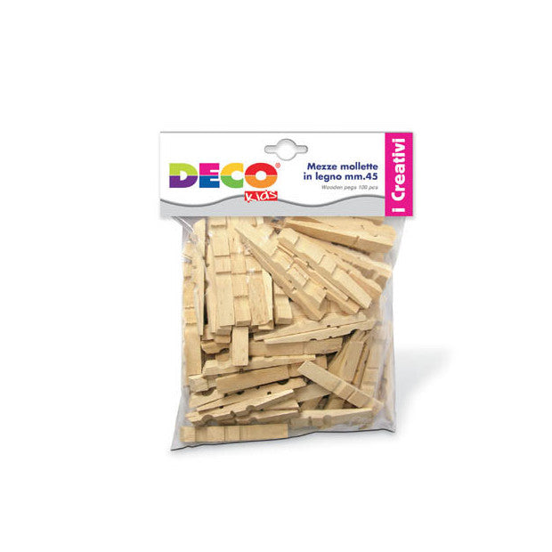 MEZZE MOLLETTE LEGNO MM. 45 - BUSTA PZ. 100 Immagine principale del prodotto