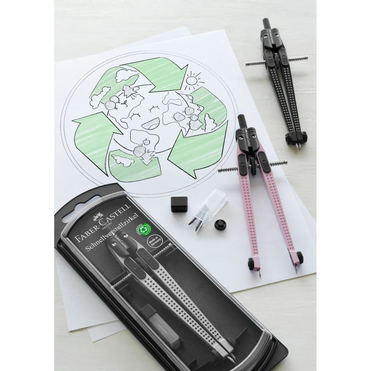 COMPASSO BALUSTRONE GRIP FABER CASTELL SILVER