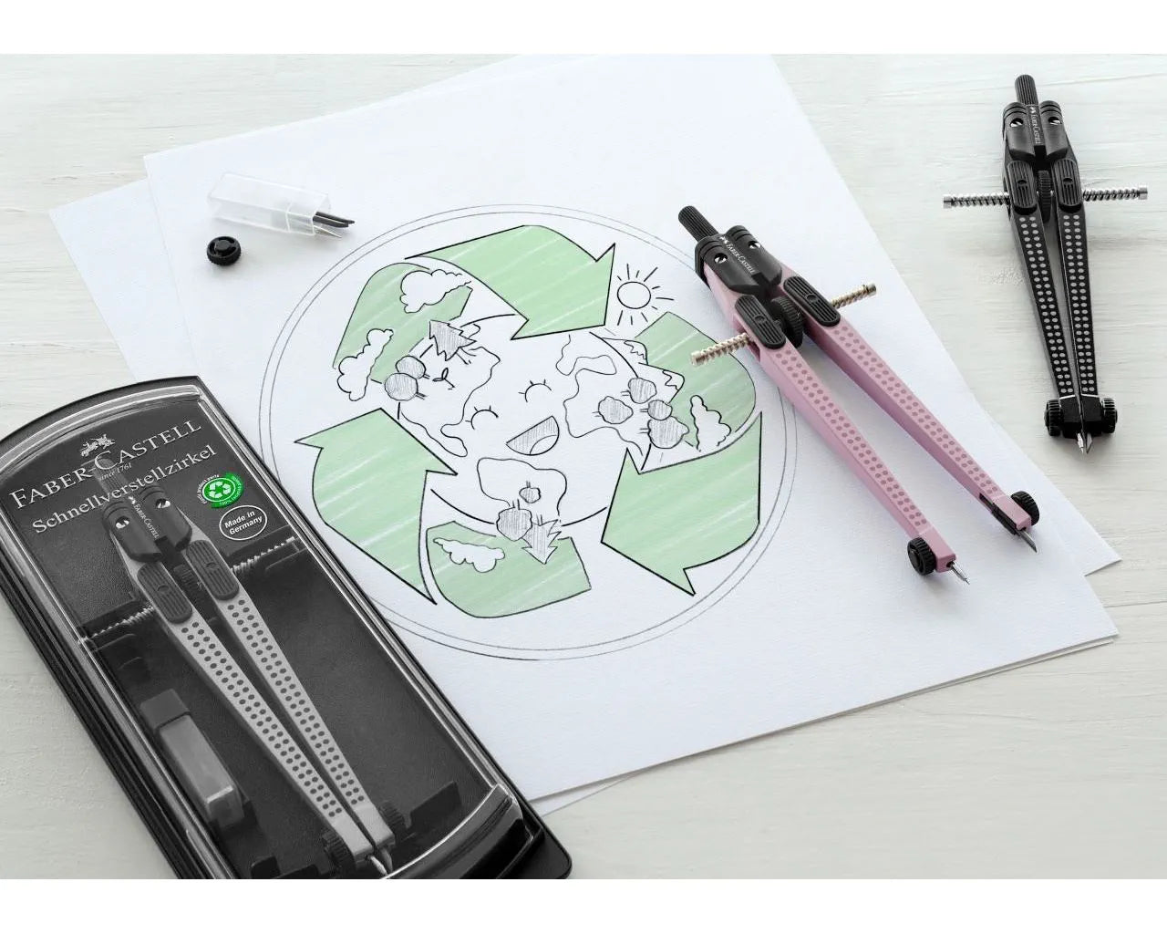 COMPASSO BALUSTRONE GRIP FABER CASTELL SILVER