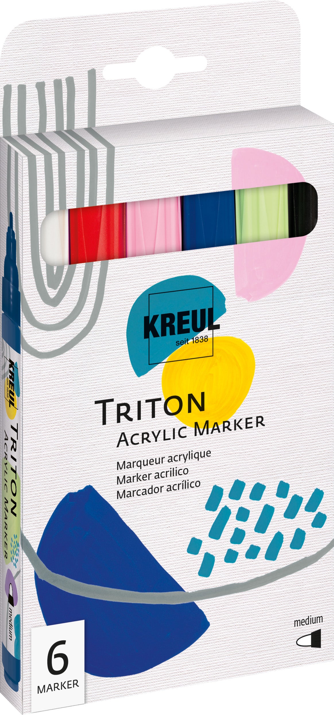 KREUL - TRITON ACRYLIC MARKER MEDIUM - SET 6 ASSORTITI Immagine principale del prodotto