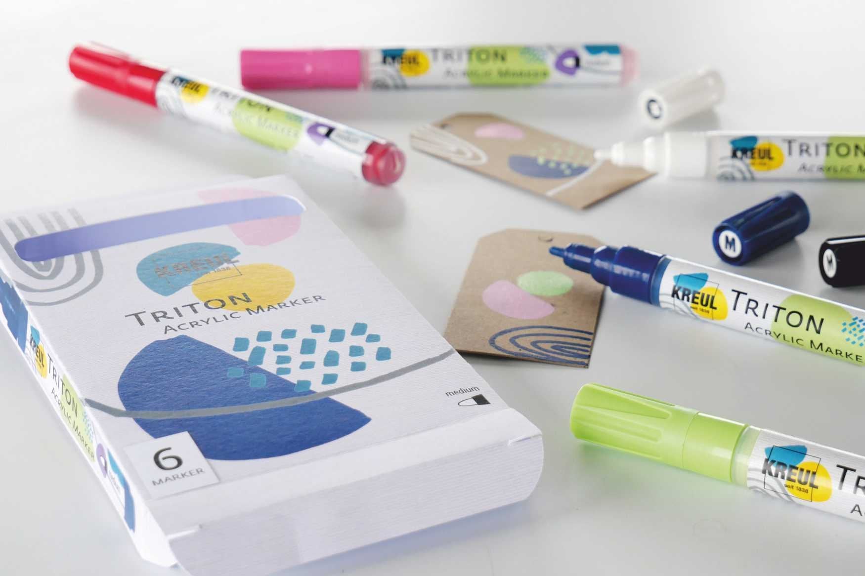 KREUL - TRITON ACRYLIC MARKER MEDIUM - SET 6 ASSORTITI