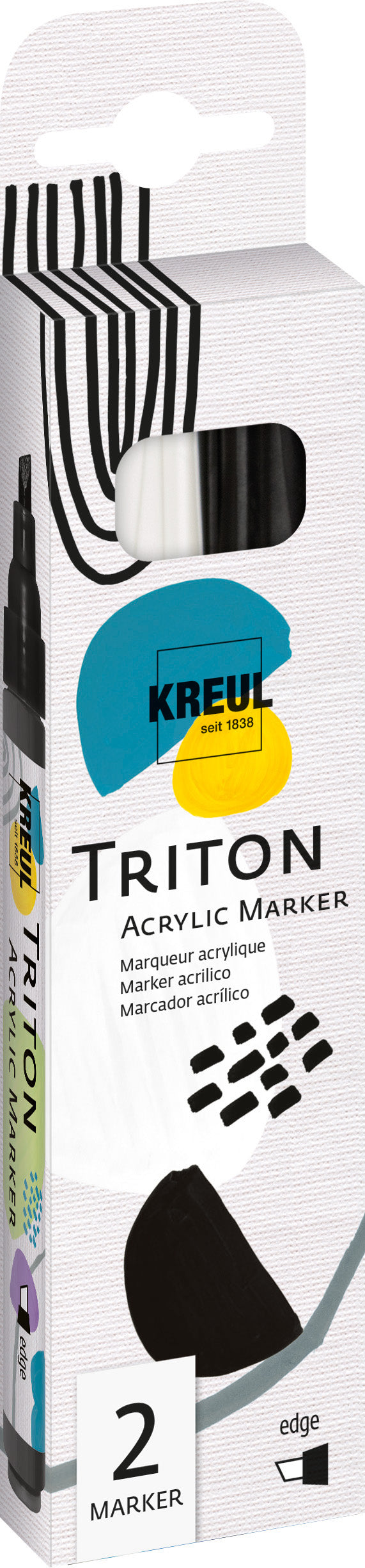 KREUL - TRITON ACRYLIC MARKER EDGE - BIANCO E NERO SET DI 2