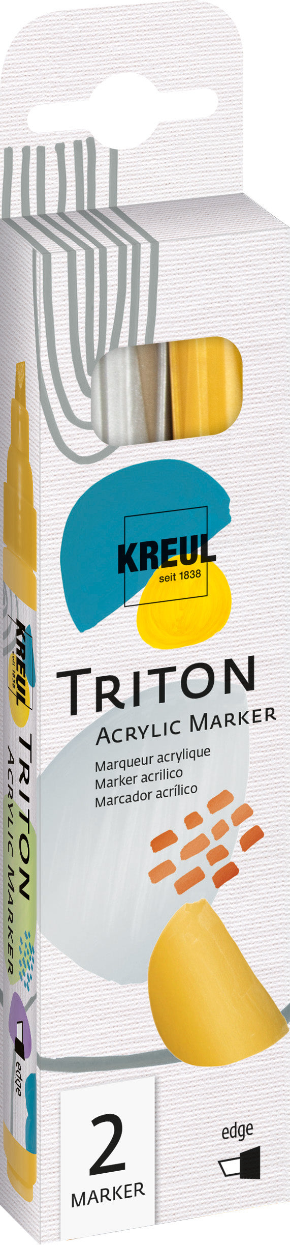 KREUL - TRITON ACRYLIC MARKER EDGE - ARGENTO E ORO SET DI 2 Immagine principale del prodotto