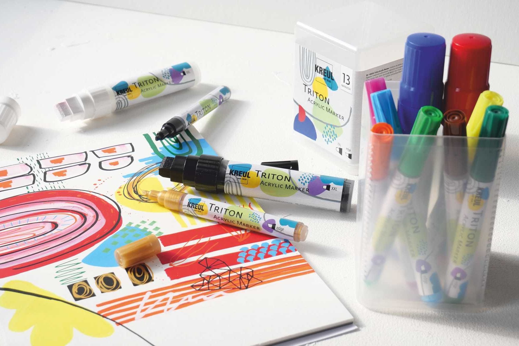 KREUL - TRITON ACRYLIC MARKER XXL+EDGE - POWERPACK DI 13 (9+4) Immagine secondaria del prodotto