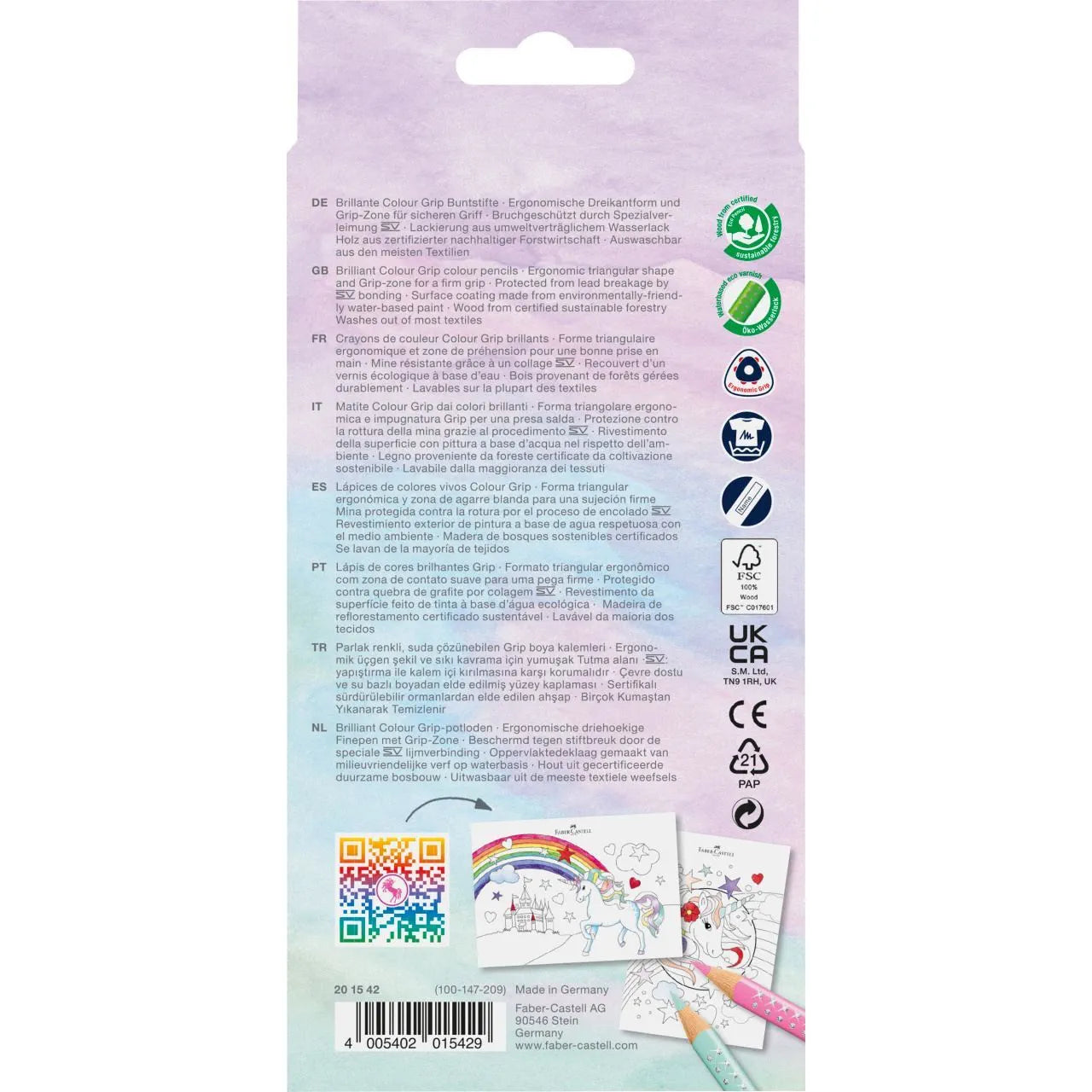 MATITE COLORATE COLOUR GRIP UNICORN 10+3