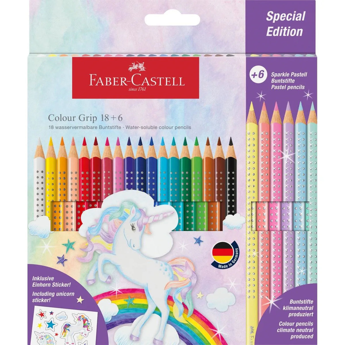 MATITE COLORATE COLOUR GRIP UNICORN 18+6