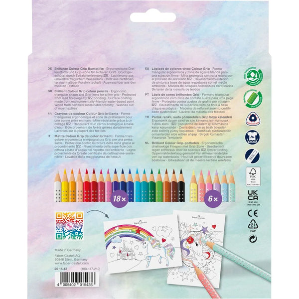 MATITE COLORATE COLOUR GRIP UNICORN 18+6
