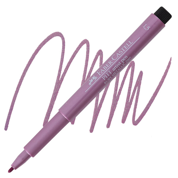 PENNA PITT ARTIST METALLIC FABER CASTELL 1.5MM ROSA