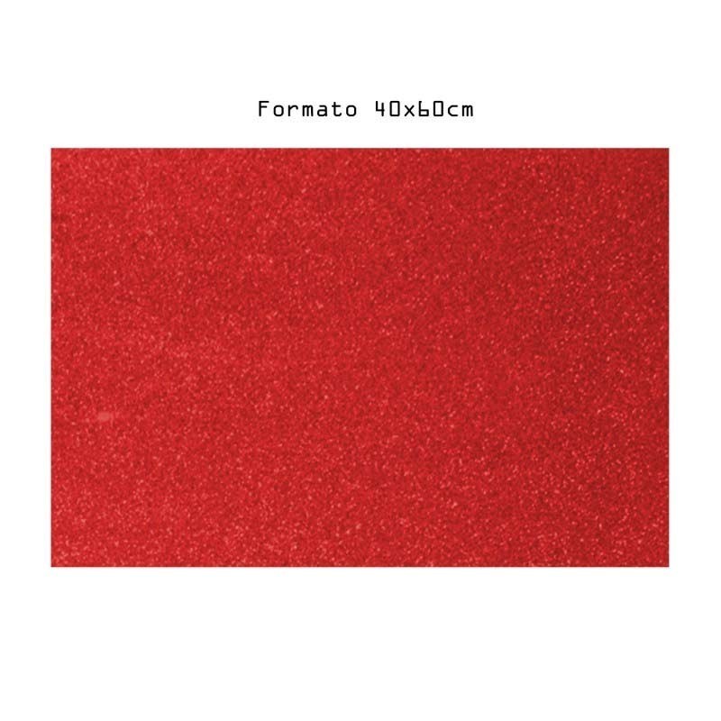 GOMMA CREPP GLITTER CM. 60X40 ROSSO