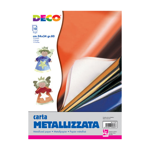 CARTA METALLIZZ. CM. 24X34  CONF. 10 FG. - COLORI Immagine principale del prodotto