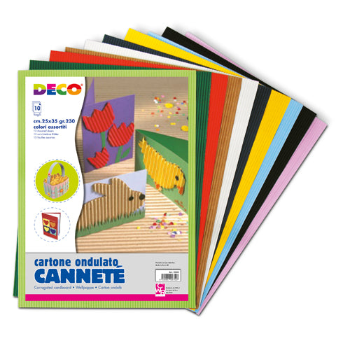 CANNETE' - BUSTA 10 FOGLI CM. 25X35 - COLORI ASSOR