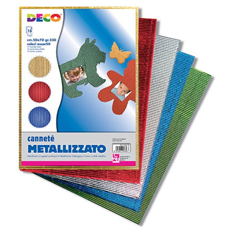 CANNETE' METAL - BUSTA 10 FOGLI CM.50X70 - COLORI