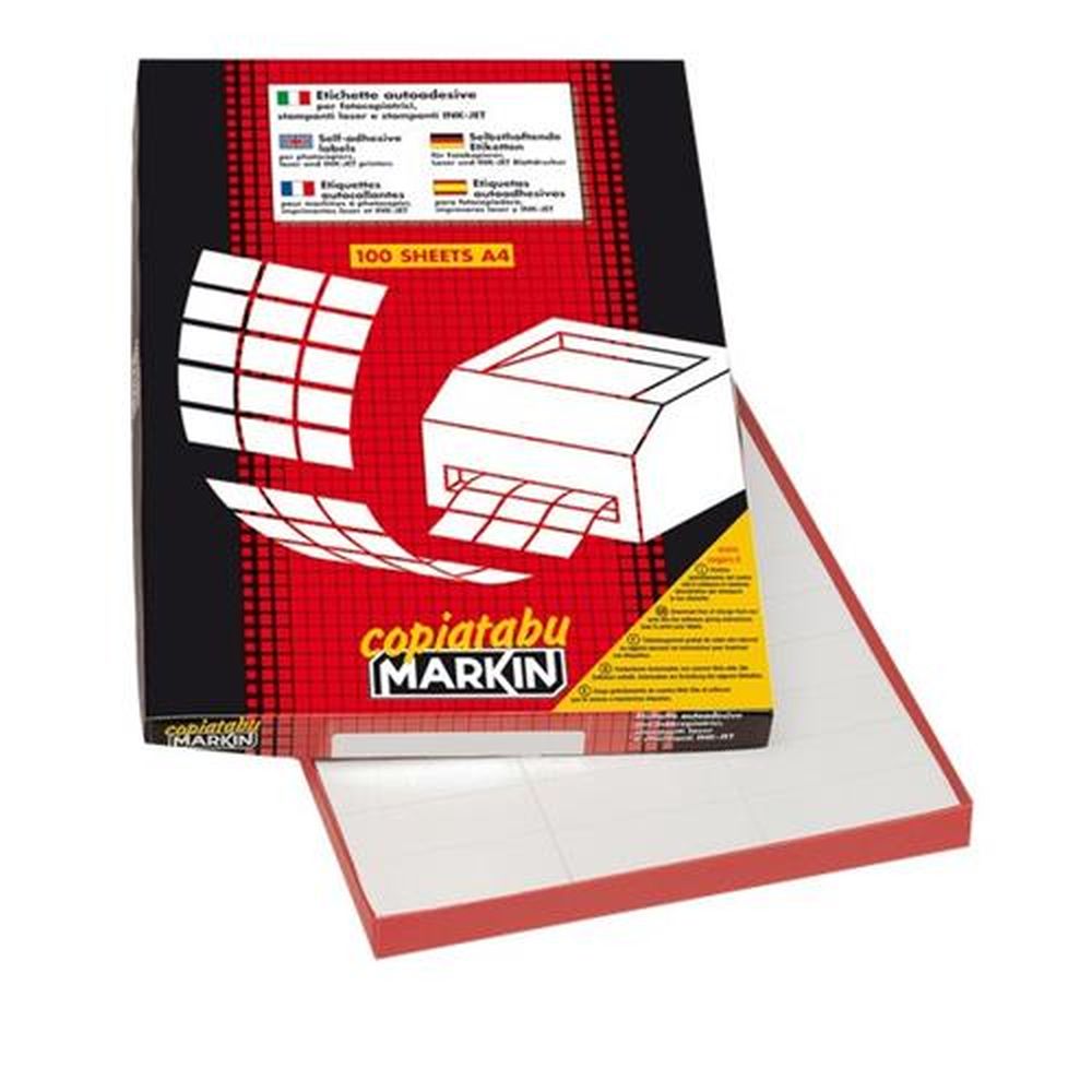 ETICHETTE ADESIVE MM.37X14 FG.100 A4 10000 ETICH. Immagine principale del prodotto