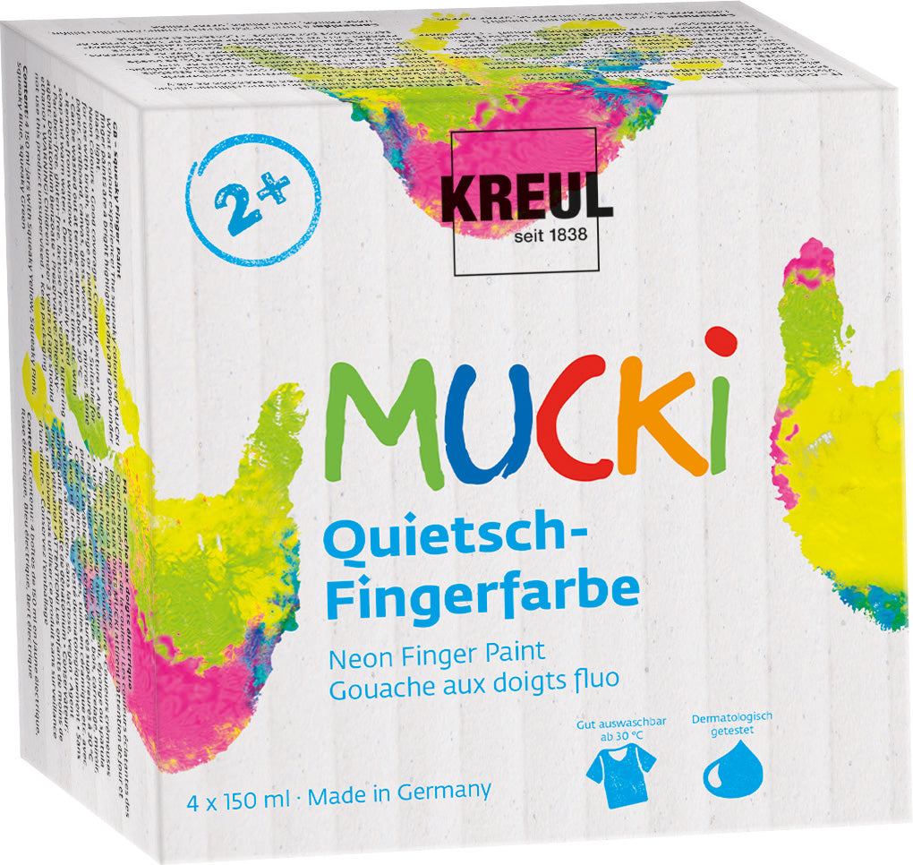 MUCKI - COLORI A DITA 150 ML - SET 4     SQUEAKY