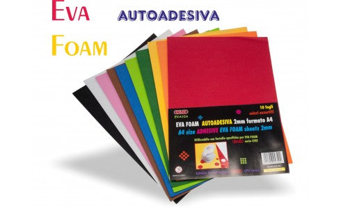 GOMMA CREPP ADESIVA 21X29,7 FG.10 COL. ASS.