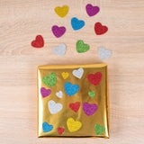 FORME GOMMA CREPP ADESIVA CUORI GLITTER PZ.60