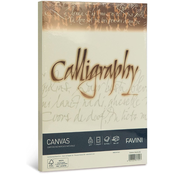 CARTA CALLIGRAPHY CANVAS A4 FG.50 GR.200
