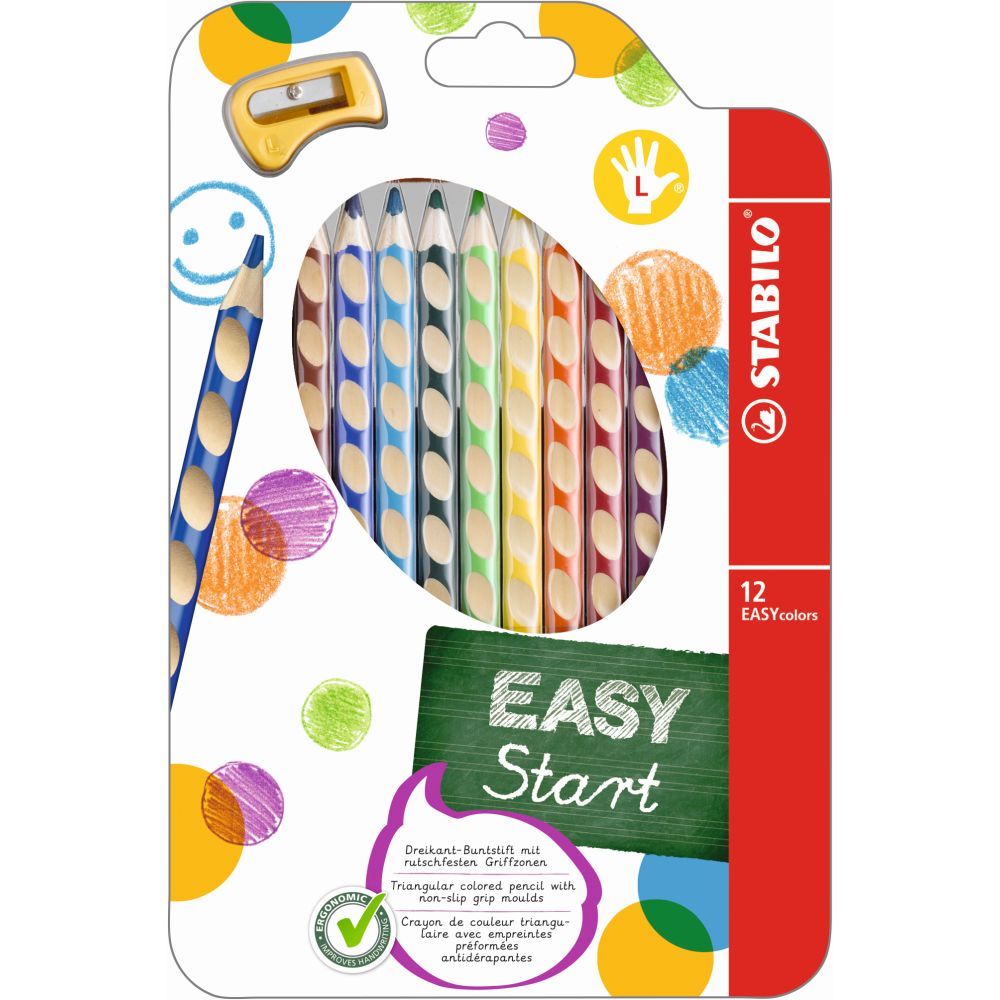 MATITONI TRIANGOLARI COLORATI STABILO ERGONOMICHE MANCINI PZ