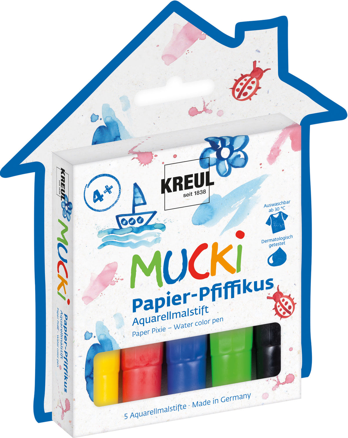 MUCKI - PENNA AD ACQUA PAPER PIXIE - SET 5 ASSORTI