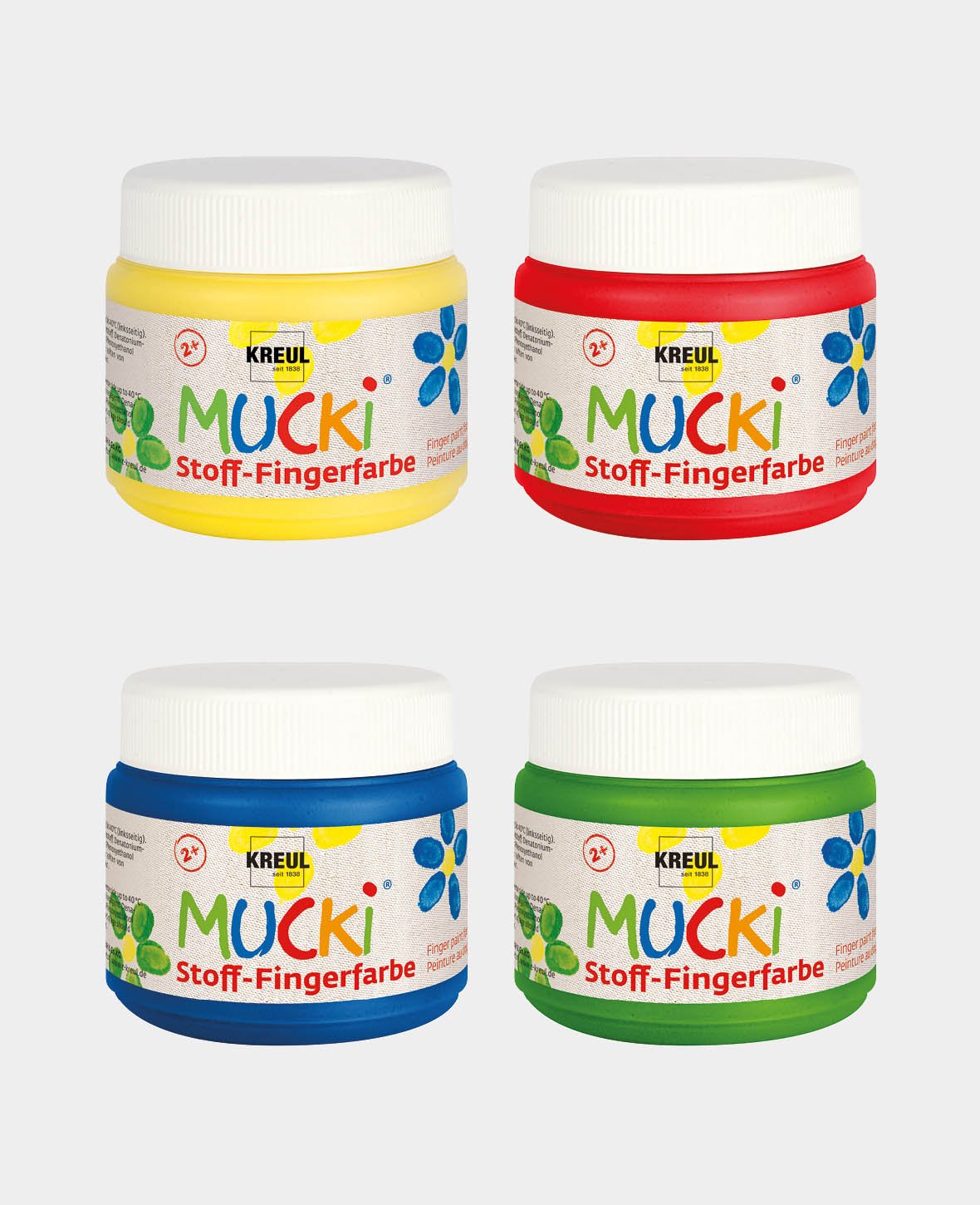 MUCKI - COLORI A DITA 150 ML - SET 4     TESSUTI