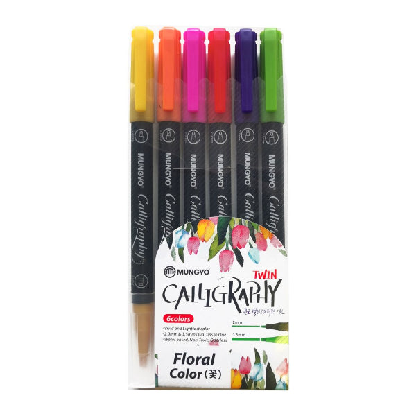 MARKER CALLIGRAFIA - 6 PEZZI ASSORTITI - FLOREALE