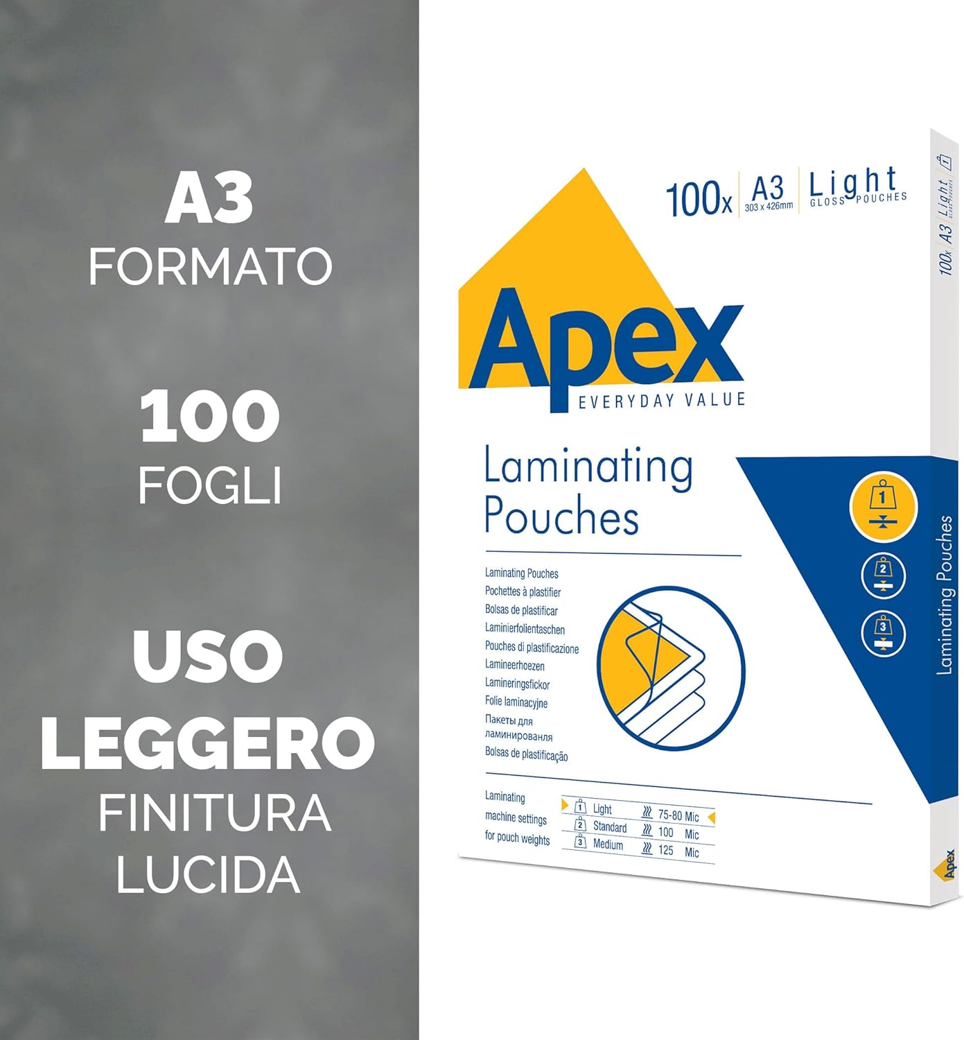 POUCHES A3 80 MICRON FG.100