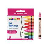 PASTELLI A CERA - SCATOLA 64 PEZZI - COLORI ASSORT