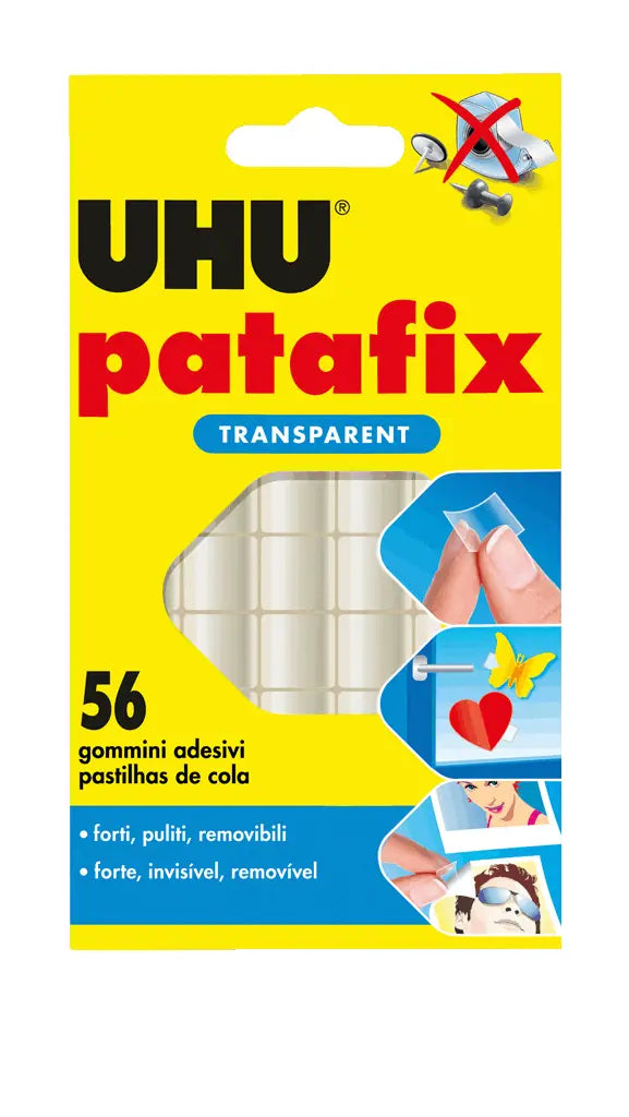 COLLA GOMMA ADESIVA UHU PATAFIX GR.50 TRASP.