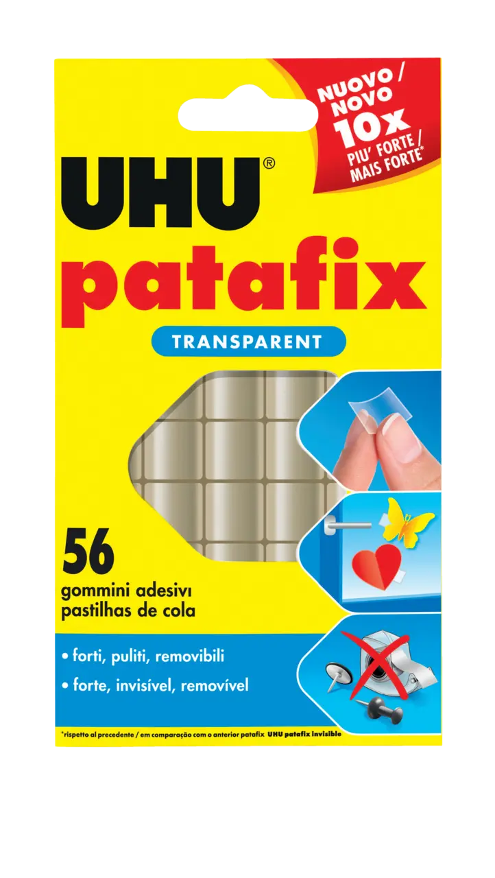 COLLA GOMMA ADESIVA UHU PATAFIX GR.50 TRASP.