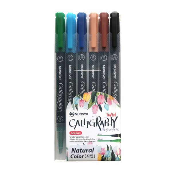 MARKER CALLIGRAFIA - 6 PEZZI ASSORTITI - NATURA