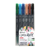 MARKER CALLIGRAFIA - 6 PEZZI ASSORTITI - NATURA