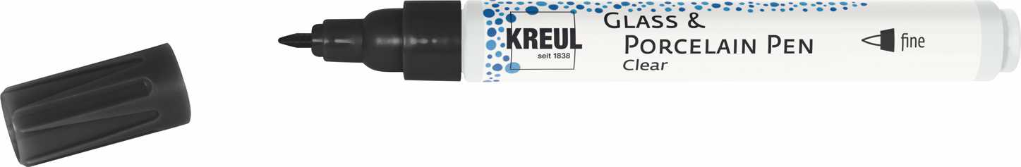 KREUL - GLASS & PORCELAIN PEN - SET 5    CLEAR