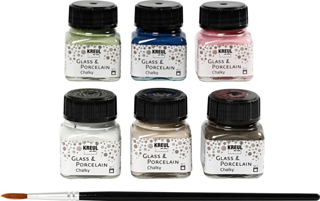 KREUL - GLASS & PORCELAIN 20 ML - SET 6  ASSORTITI