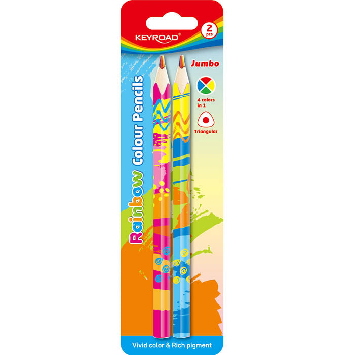 "MATITA MULTICOLOR ""RAINBOW"" - 2 PEZZI IN BLISTER Immagine principale del prodotto