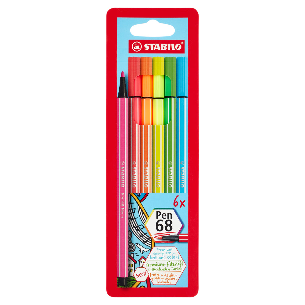 PENNARELLI STABILO PEN 6 PLASTICA 6 COLORI NEON MM Immagine principale del prodotto