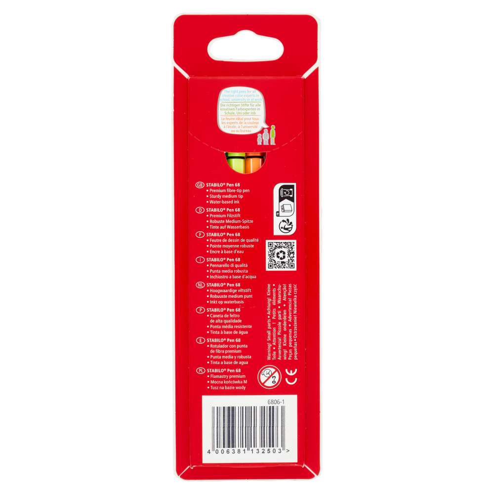 PENNARELLI STABILO PEN 6 PLASTICA 6 COLORI NEON MM