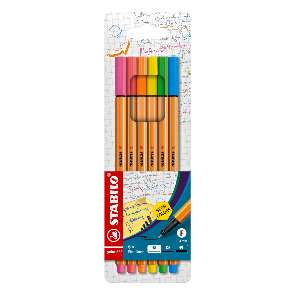 PENNARELLI POINT 88 ASTU6 COLORI NEON