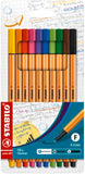 PENNARELLI STABILO POINT 88 ASTUCCIO PLASTICA 10 COLORI MM.0