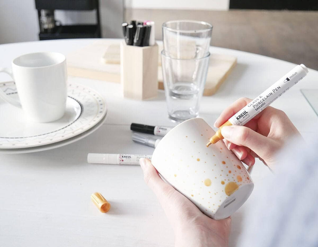 KREUL - GLASS & PORCELAIN PEN - SET 5 METALLIC