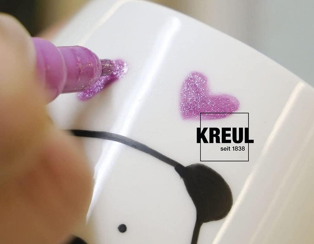 KREUL - GLASS & PORCELAIN PEN - SET 5    GLITTER