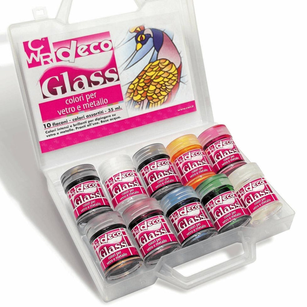 COLORI PER VETRO/METALLO - VALIGETTA 10 COLORI ASS